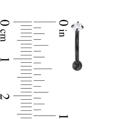 016 Gauge Cubic Zirconia Rook Curved Barbell Set in Stainless Steel and Two-Tone Ion-Plate