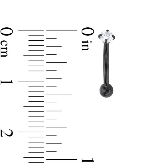 016 Gauge Cubic Zirconia Rook Curved Barbell Set in Stainless Steel and Two-Tone Ion-Plate