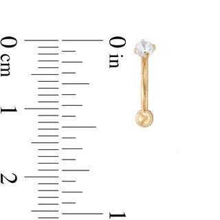 016 Gauge Cubic Zirconia Rook Curved Barbell Set in Stainless Steel and Two-Tone Ion-Plate