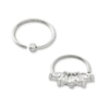 Thumbnail Image 1 of Solid Stainless Steel CZ and Crystal Hoop Set - 18G