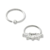 Thumbnail Image 2 of Solid Stainless Steel CZ and Crystal Hoop Set - 18G