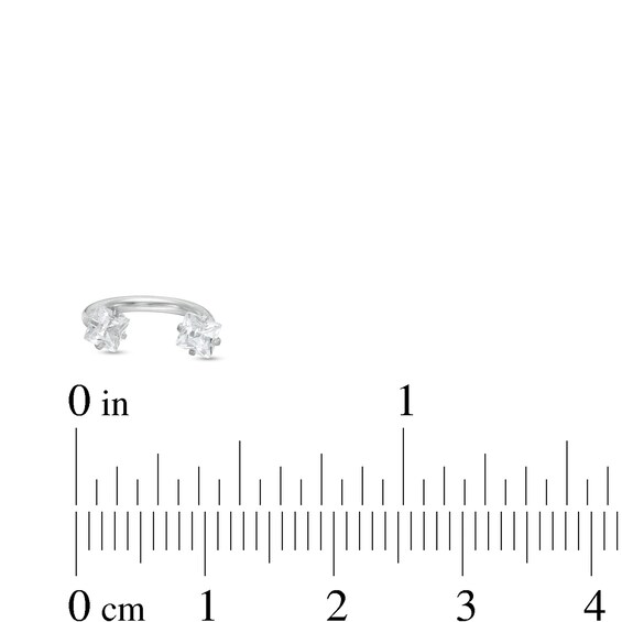 Solid and Tube Stainless Steel CZ Rook Barbell Set - 16G