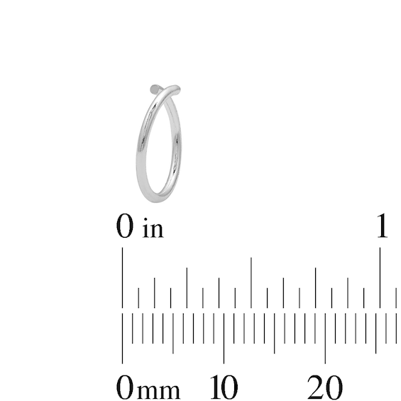 Semi-Solid Sterling Silver Hoop Nose Ring Set - 18G 3/8"