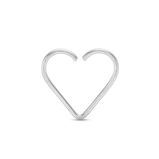 Sterling Silver Heart-Shaped Nose Hoop - 18G