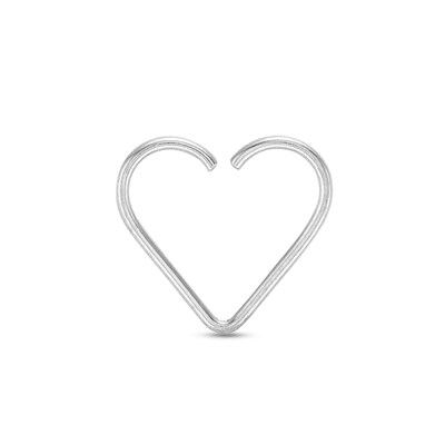 Sterling Silver Heart-Shaped Nose Hoop - 18G