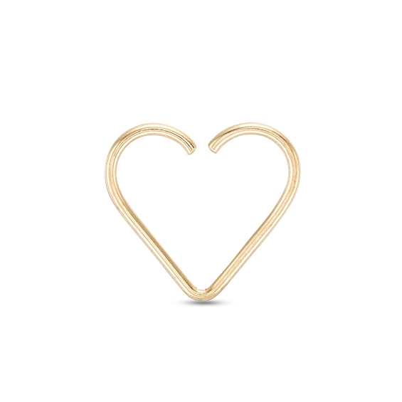 Yellow Ion Plated Heart-Shaped Nose Hoop - 18G