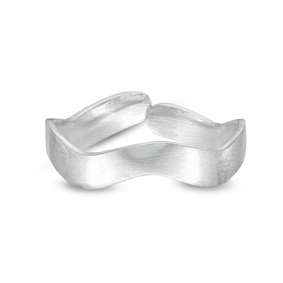 Brushed-Finish Wavy Toe Ring in Sterling Silver