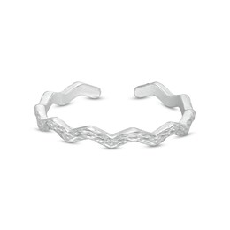 Hammered Zig-Zag Toe Ring in Sterling Silver