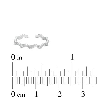 Hammered Zig-Zag Toe Ring in Sterling Silver