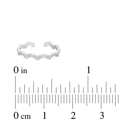 Hammered Zig-Zag Toe Ring in Sterling Silver