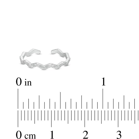 Hammered Zig-Zag Toe Ring in Sterling Silver