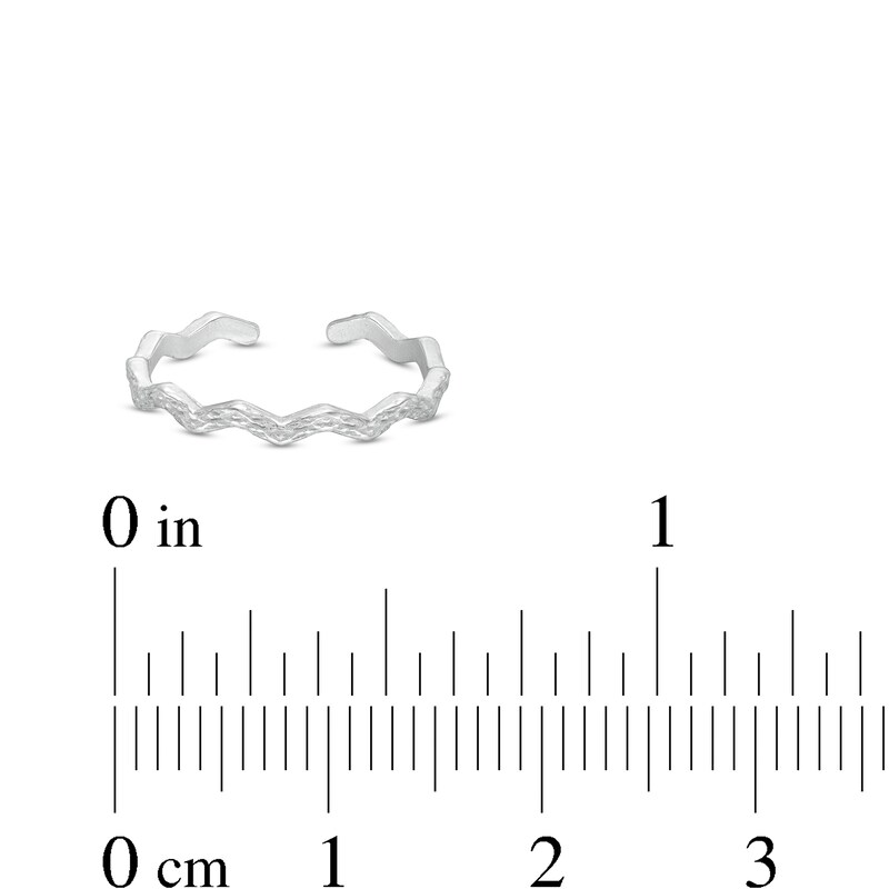 Main Image 2 of Hammered Zig-Zag Toe Ring in Sterling Silver