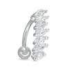 Thumbnail Image 0 of 014 Gauge Marquise Cubic Zirconia Top-Down Belly Button Ring in Solid Stainless Steel