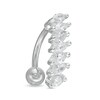 Thumbnail Image 1 of Stainless Steel CZ Marquise Top-Down Belly Button Ring - 14G