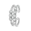Thumbnail Image 1 of Semi-Solid Sterling Silver Crystal Bead Frame Open Shank Midi/Toe Ring
