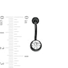 Thumbnail Image 2 of Black Ion Plated Crystal Curved Barbell Set - 14G