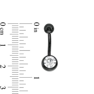 Black Ion Plated Crystal Curved Barbell Set - 14G