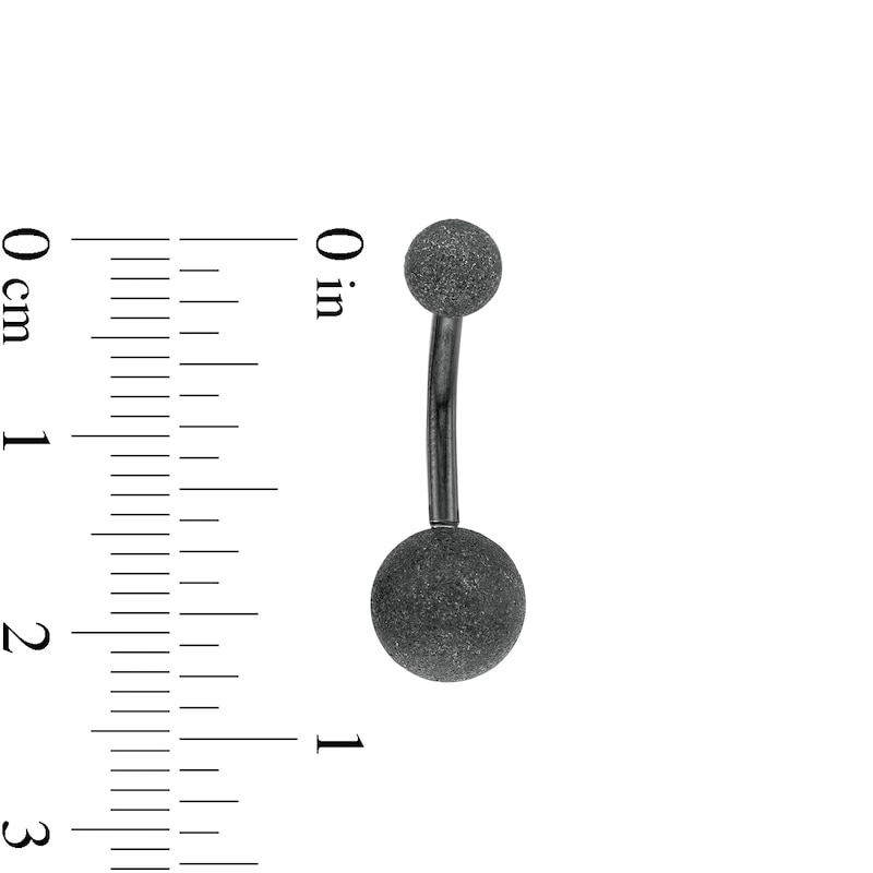 Main Image 3 of Black Ion Plated Crystal Curved Barbell Set - 14G