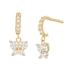 Thumbnail Image 0 of Child's Cubic Zirconia Butterfly Dangle Half Hoop Earrings in 10K Gold