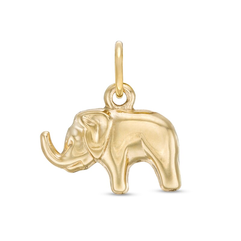 Elephant Necklace Charm in 10K Stamp Hollow Gold