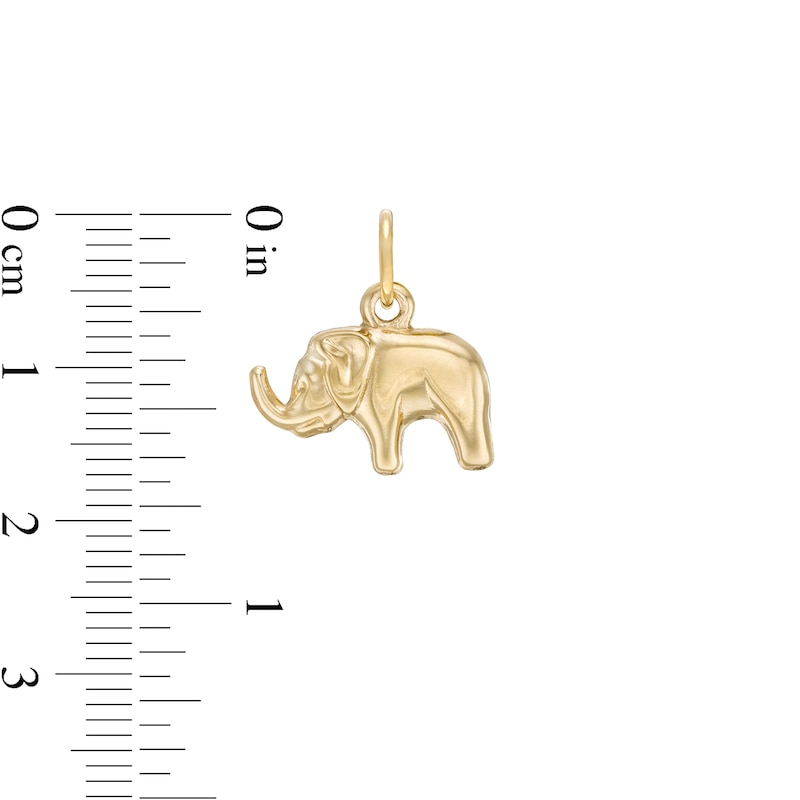 Elephant Necklace Charm in 10K Stamp Hollow Gold
