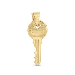 Key Necklace Charm in 10K Stamp Hollow Gold
