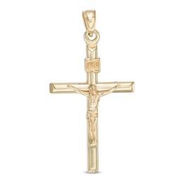 Crucifix Cross Necklace Charm in 10K Stamp Hollow Gold