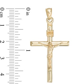 Crucifix Cross Necklace Charm in 10K Stamp Hollow Gold