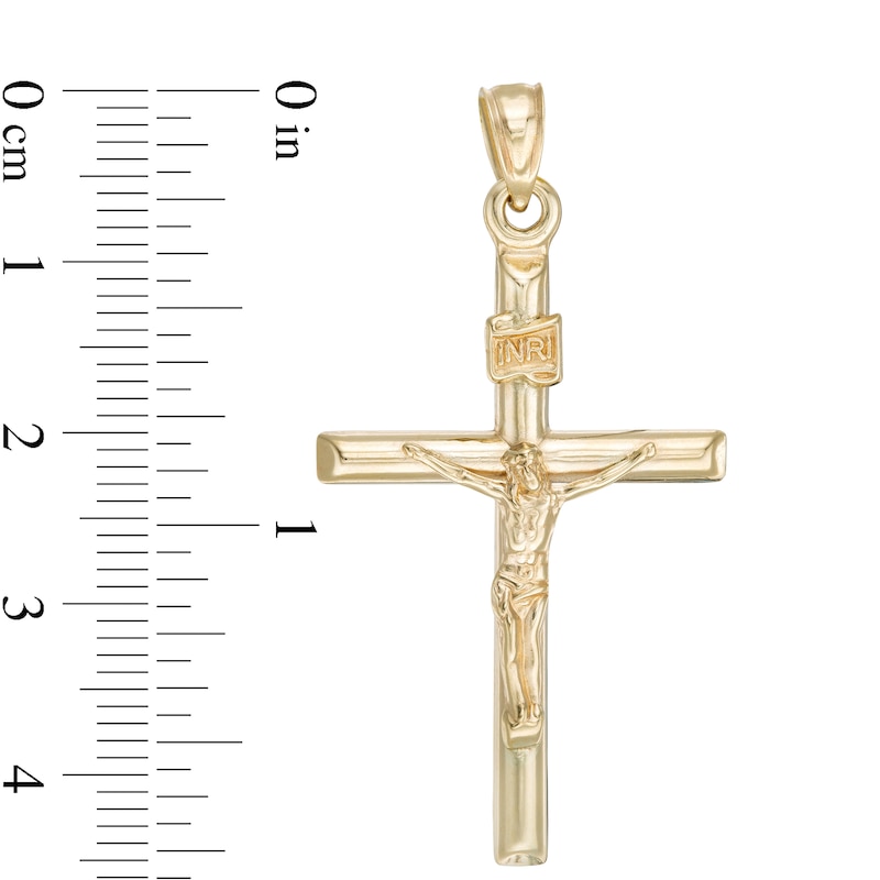 Crucifix Cross Necklace Charm in 10K Stamp Hollow Gold