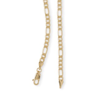 Made in Italy 080 Gauge Figaro Chain Necklace in 14K Hollow Gold - 18"
