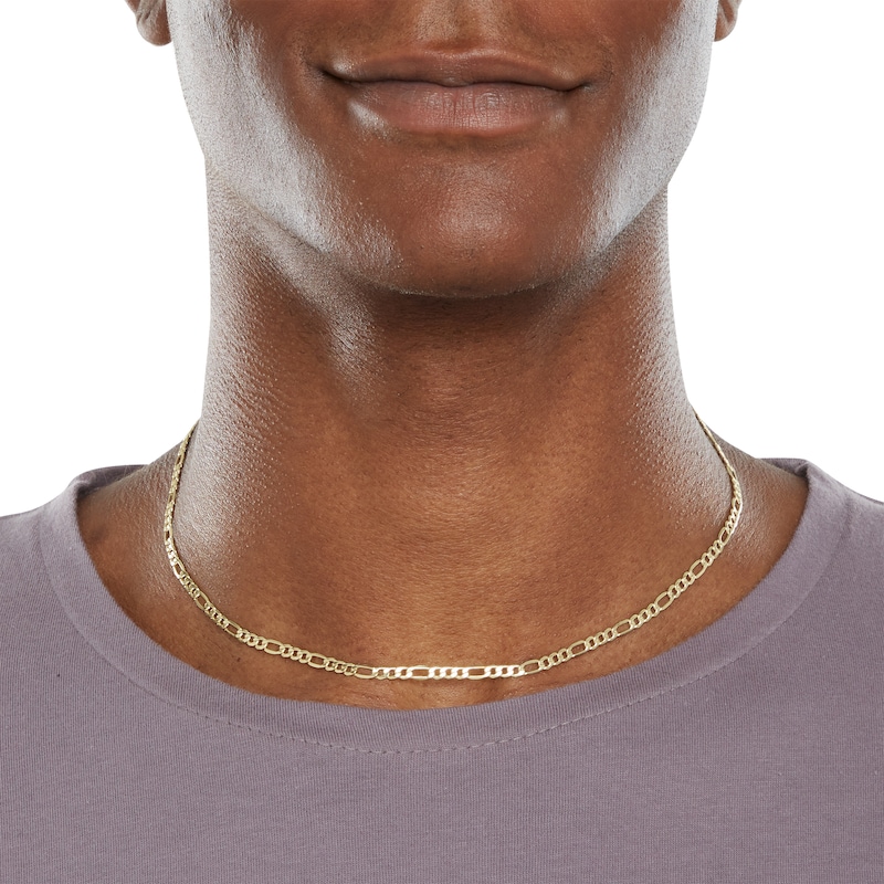 Main Image 4 of Made in Italy 080 Gauge Figaro Chain Necklace in 14K Hollow Gold - 18"