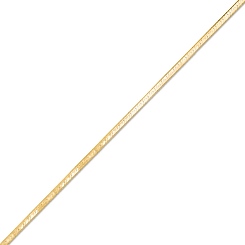 Main Image 1 of Herringbone Chain Anklet in 10K Solid Gold - 10"