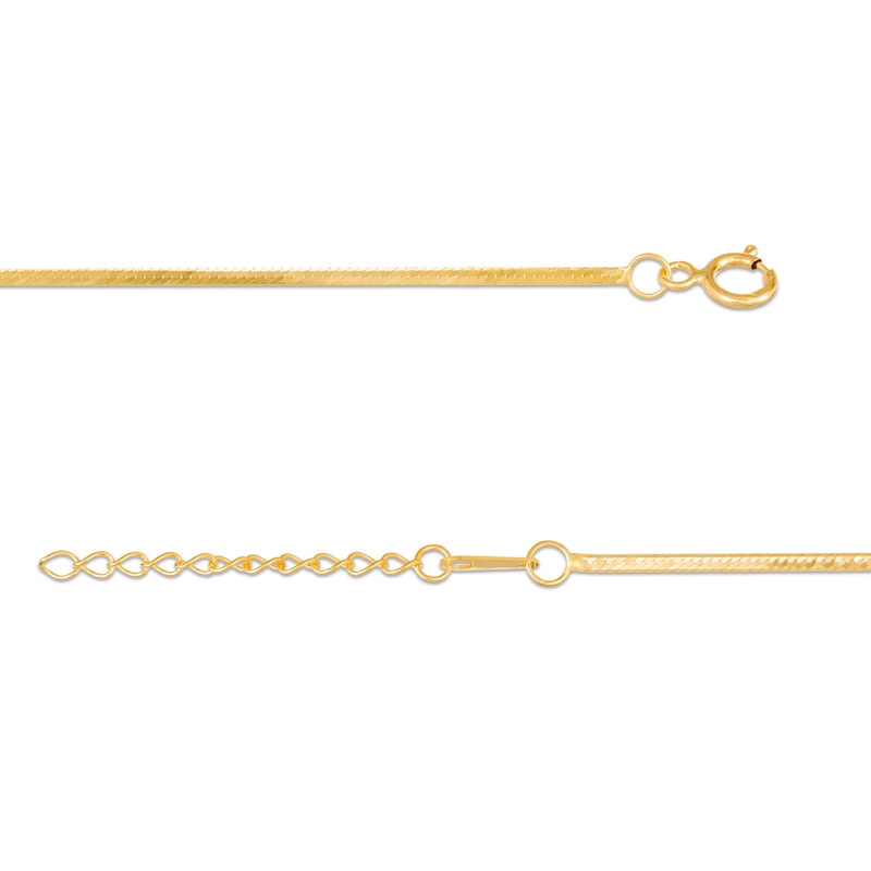 Herringbone Chain Anklet in 10K Solid Gold - 10"