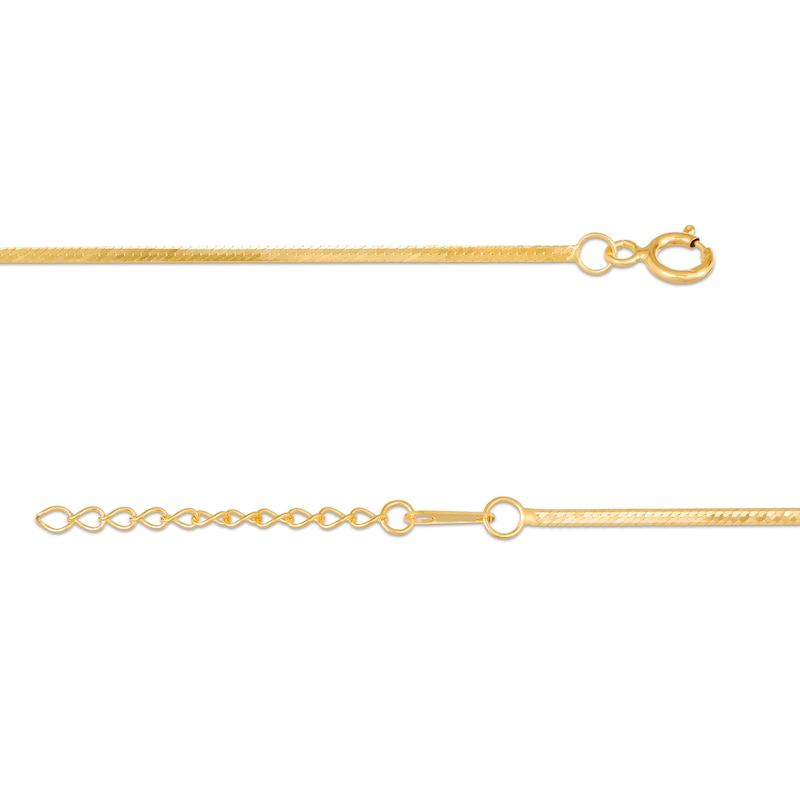 Main Image 2 of Herringbone Chain Anklet in 10K Solid Gold - 10"