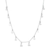 Heart Station Dangle Necklace in Sterling Silver - 17.75"