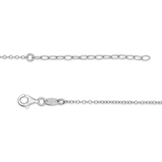 Heart Station Dangle Necklace in Sterling Silver - 17.75"