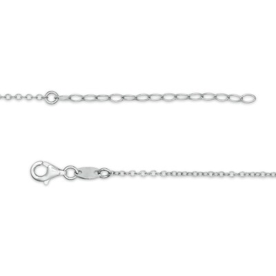 Heart Station Dangle Necklace in Sterling Silver - 17.75"