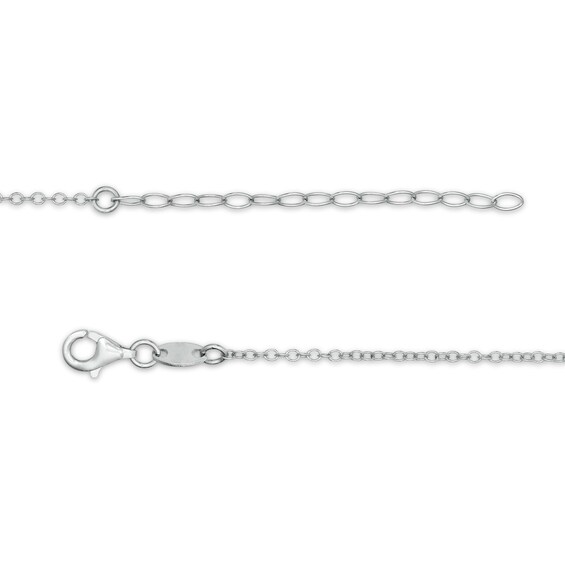 Heart Station Dangle Necklace in Sterling Silver - 17.75"