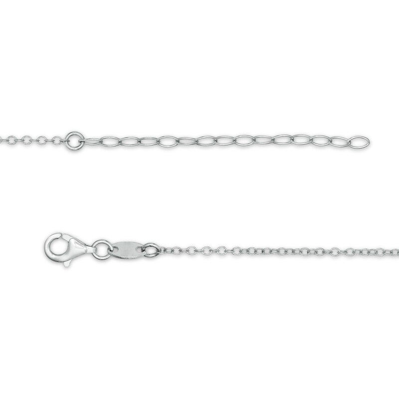 Heart Station Dangle Necklace in Sterling Silver - 17.75"