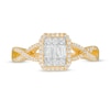 Thumbnail Image 2 of 1/3 CT. T.W. Baguette and Round Composite Diamond Octagonal Frame Twist Shank Engagement Ring in 10K Gold