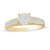 1/3 CT. T.W. Diamond Frame Double Row Engagement Ring in 10K Gold