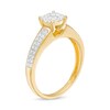 1/3 CT. T.W. Diamond Frame Double Row Engagement Ring in 10K Gold