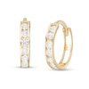 Thumbnail Image 1 of Cubic Zirconia Seven Stone 12mm Huggie Hoop Earrings in 14K Gold