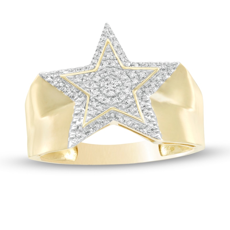 undefined | 1/10 CT. T.W. Diamond Star Ring in 10K Gold