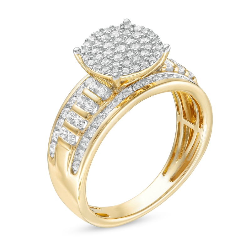 3/4 CT. T.W. Composite Diamond Multi-Row Ring in 10K Gold | Banter