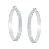 Thumbnail Image 1 of 40mm Glitter Enamel Hoop Earrings in Hollow Sterling Silver