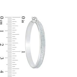40mm Glitter Enamel Hoop Earrings in Hollow Sterling Silver