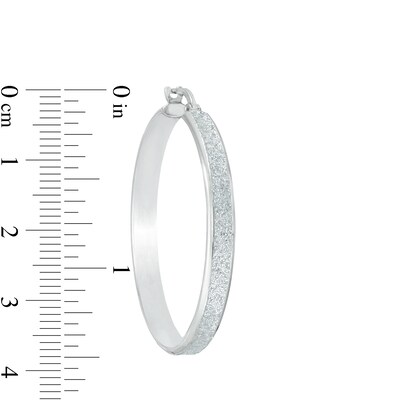 40mm Glitter Enamel Hoop Earrings in Hollow Sterling Silver