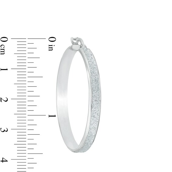 40mm Glitter Enamel Hoop Earrings in Hollow Sterling Silver