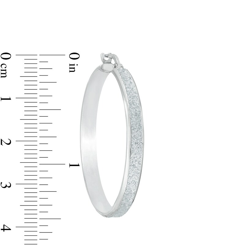 Main Image 2 of 40mm Glitter Enamel Hoop Earrings in Hollow Sterling Silver